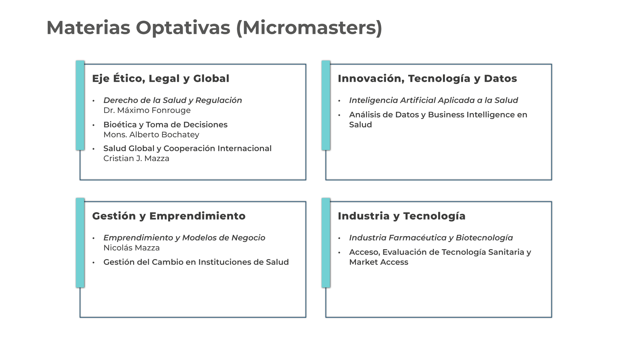 MBA Salud - Optativas